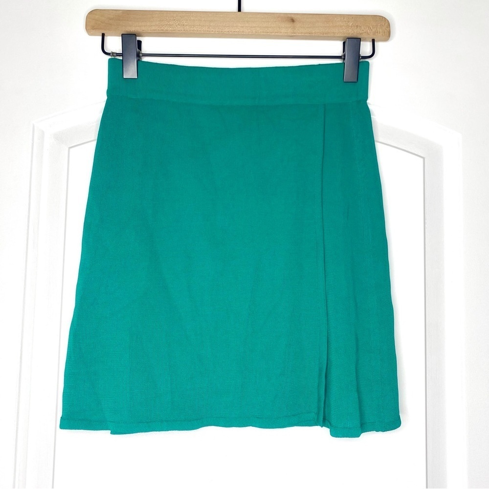 Herve Leger teal mini skirt size XS